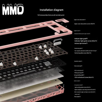 MMD AR80 80% Aluminum Top Mount Gaming Keyboard Case DIY for Wooting 80HE Holy80 Clone