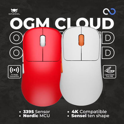 Waizowl OGM Cloud 4k Three mode Ultra Light Wireless Gaming Mouse