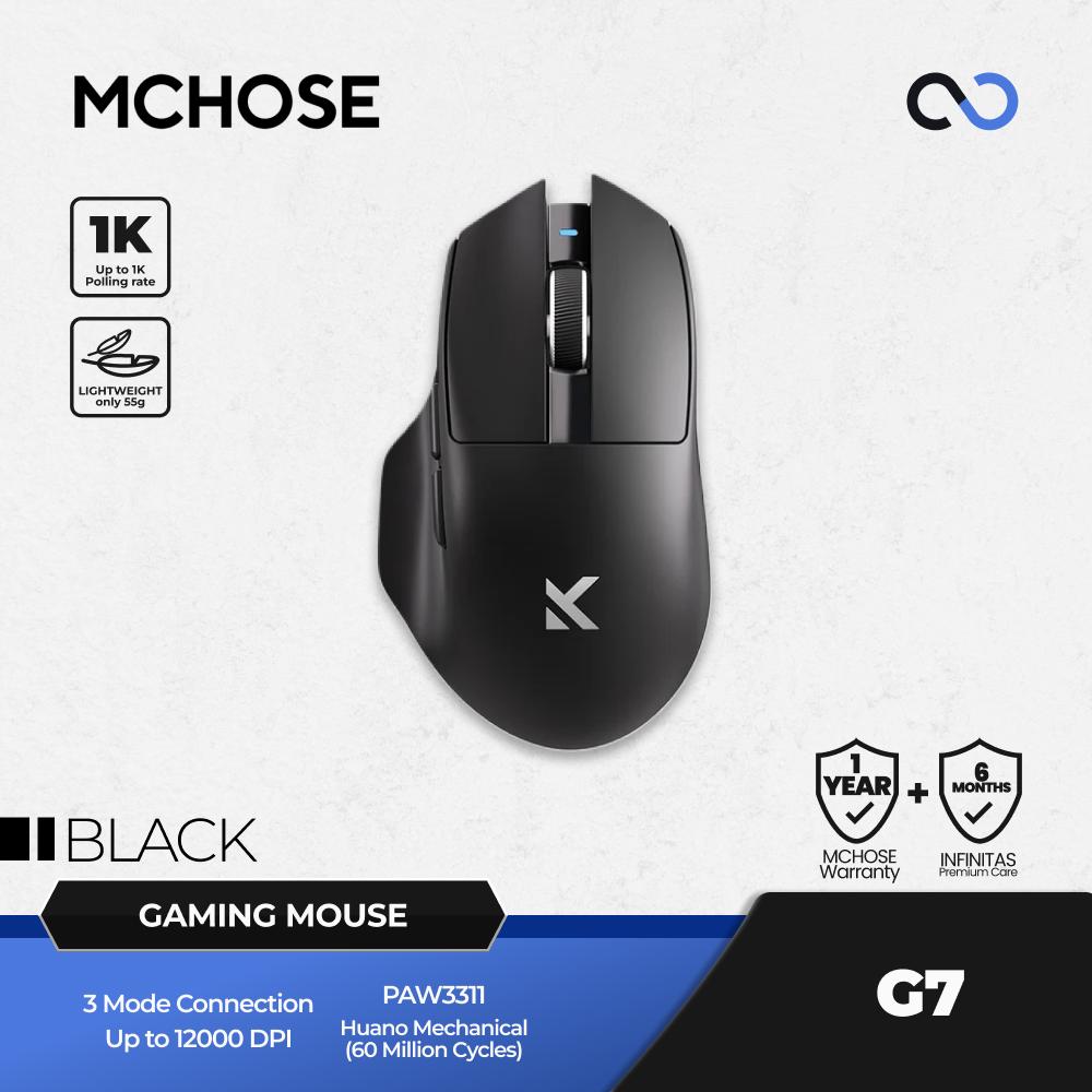 MCHOSE G7 Wireless Ultra Light Weight PAW3311 Ergonomic Gaming Mouse G502 Shape