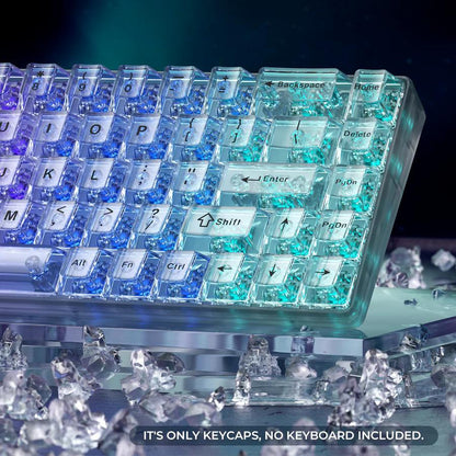 XVX Clear Black Keycaps Cherry Profile UV Printed Shine Through PC Keycap 124-Keys