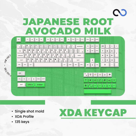 Keycaps PBT Avocado and Milk / Avocado Milk Japanese Root XDA Profile Keycap