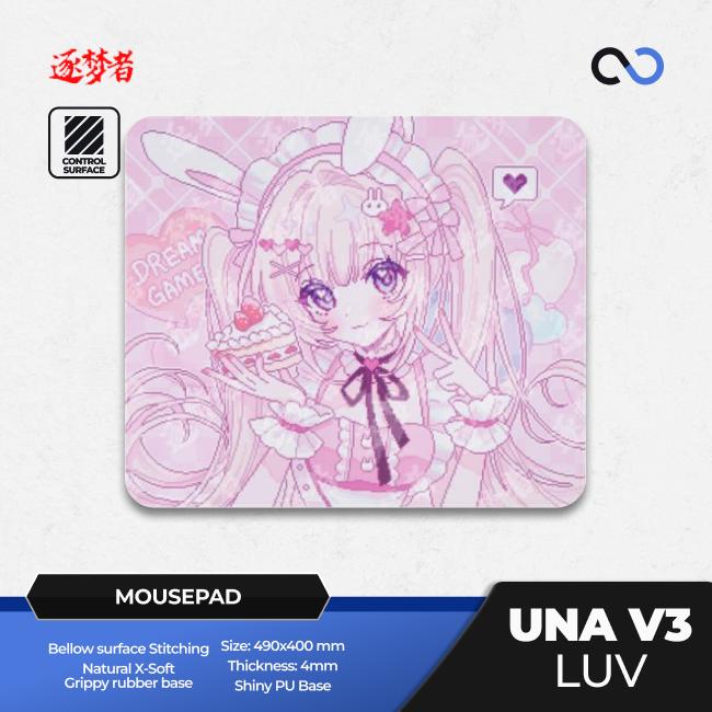 Dream Gamer UNA V3 LUV Rubber Base Gaming Mousepad Anime (Control-Hybrid) VAXEE PA Surface