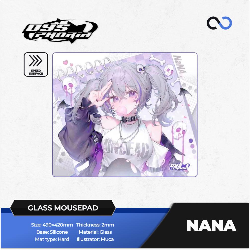 Dysphoria Nana Silicone Base NON-COATED Glass Gaming Mousepad Kaca (Speed)
