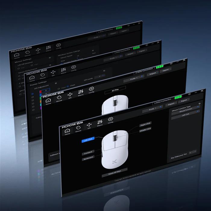 MCHOSE A7 V2 Ultra 8K Wireless Ultra Light Weight PAW3950ti Gaming Mouse GPX Shape