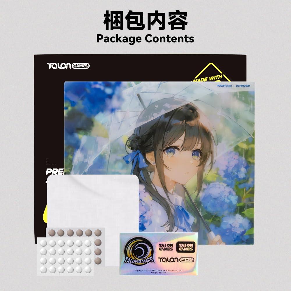 Talongames Ultrapad Nagisa Poron Base AGC Japanese CNC Tempered Glass Gaming Mousepad Kaca (Hybrid-Control)