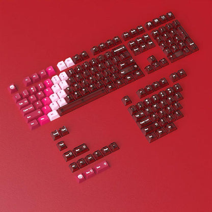 Infinitas Scarlet Flame Gradient Keycaps Cherry Profile Dye Sub / UV Printing PBT+PC Keycap 154-Key