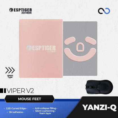 ESPTiger YanZi-Q Razer Viper V2 Pro Mouse Feet / Mouse Skate PTFE for Glass Mouse pad (Speed)