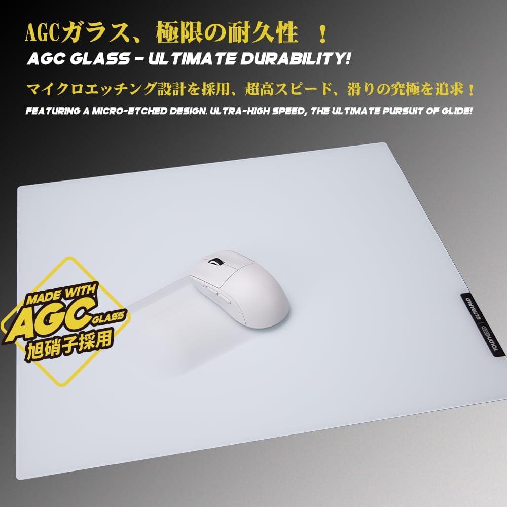 Talongames Ultrapad Poron Base AGC Japanese CNC Tempered Glass Gaming Mousepad Kaca (Hybrid-Control)