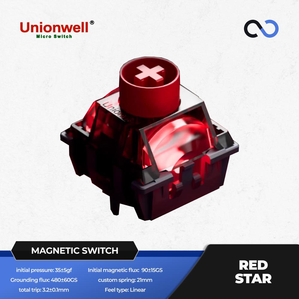 Unionwell Red Star HE Hall Effect Keyboard PCB Mount Magnetic Switch (Linear) by Titan Nation