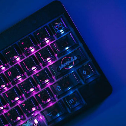 LeleLab x ICE CAT Seaside Transparent Keycaps Cherry Profile UV Printed ABS Keycap 138-Keys