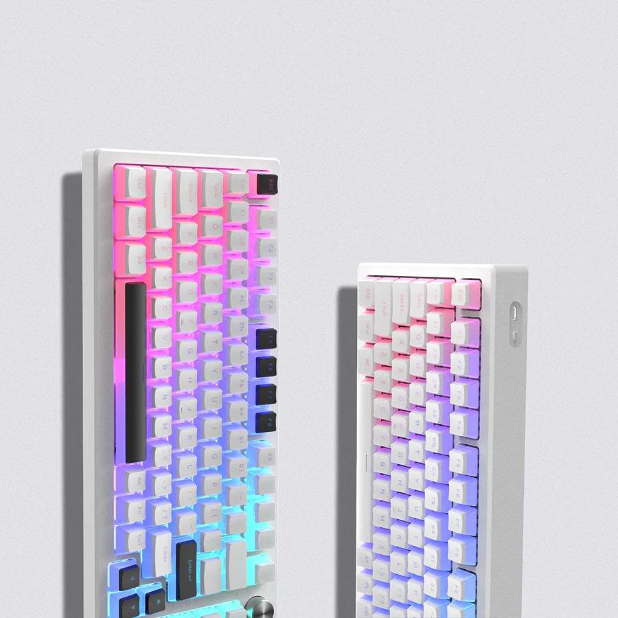 XVX Black On White / BOW Pudding Keycaps OEM Profile Double Shot Shine Through PBT Keycap 165-Keys