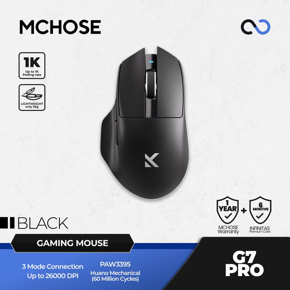 MCHOSE G7 Pro Wireless Ultra Light Weight PAW3395 Ergonomic Gaming Mouse G502 Shape