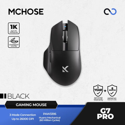 MCHOSE G7 Pro Wireless Ultra Light Weight PAW3395 Ergonomic Gaming Mouse G502 Shape