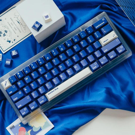 LeleLab Istanbul Blue Keycaps Cherry Profile UV Printed ABS Keycap 127-Keys