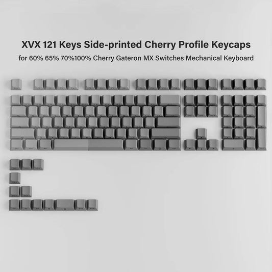 XVX Gray / Ink Gray Smoke Side Gradient Keycaps OEM Profile Double Shot Shine Through PBT Keycap 121-Keys