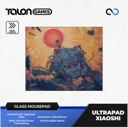 Talongames Ultrapad Xiaoshi Poron Base AGC Japanese CNC Tempered Glass Gaming Mousepad Kaca (Hybrid-Control)