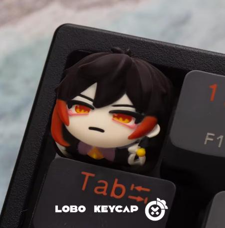 Lobo Zhong Li Genshin Impact Theme Artisan Keycaps Resin Keycap
