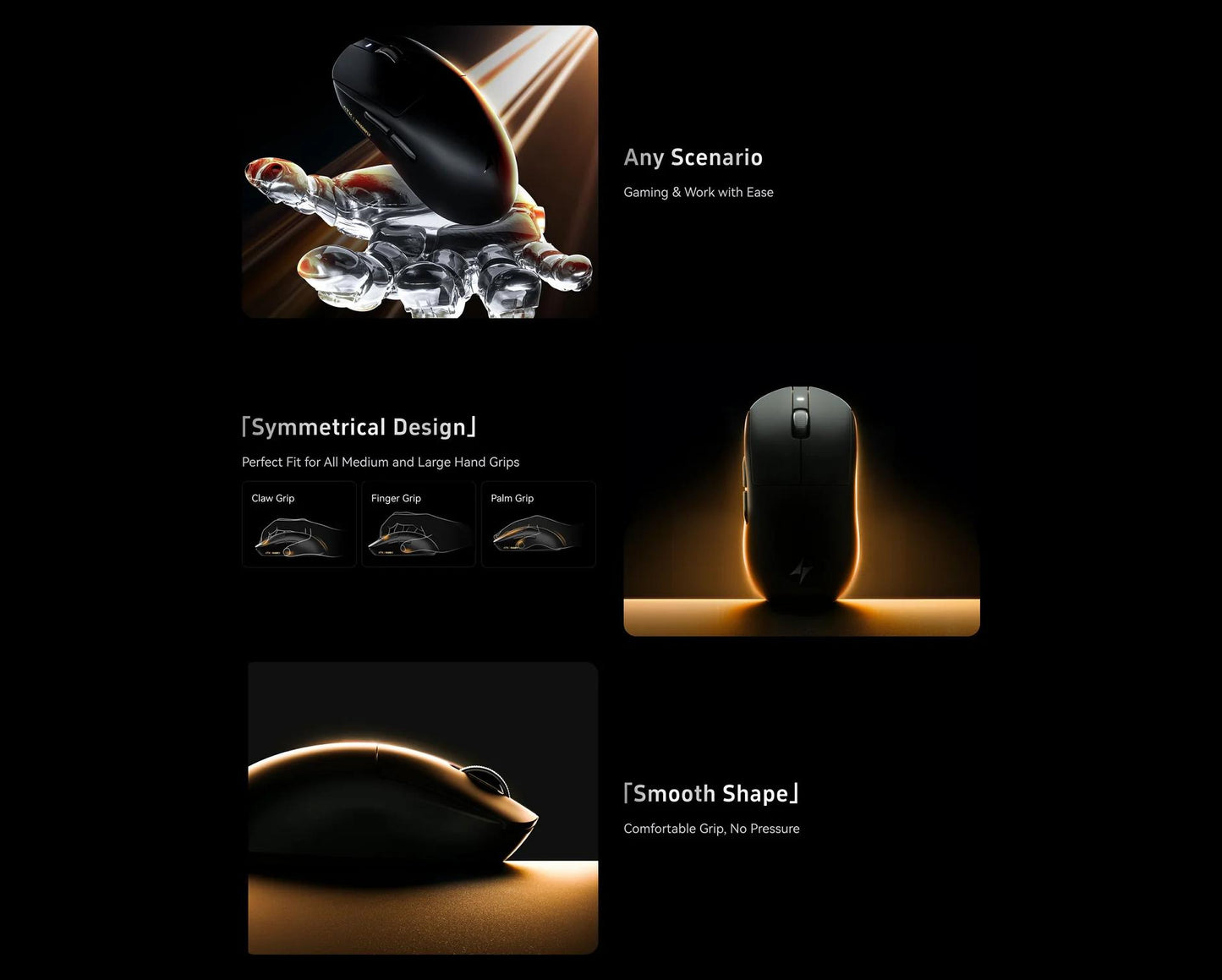 ATK A9 ULTRA 8K Wireless Light Weight PAW3950Ultra Gaming Mouse GPX shape