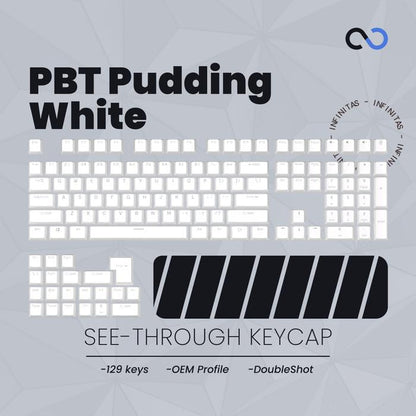 Keycaps PBT Pudding White / Putih OEM Profile Shine-Through Keycap