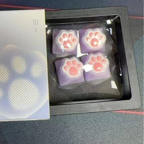 XVX Cat Paw Purple Artisan Keycaps ABS PBT Silicone Keycap
