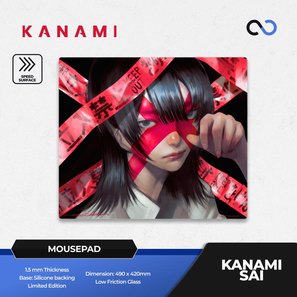 KANAMI SAI II Silicone Base Tempered Glass Gaming Mousepad Kaca (Speed)