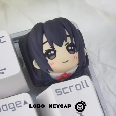 Lobo Nakano Azusa K-ON Anime Theme Artisan Keycaps Resin Keycap