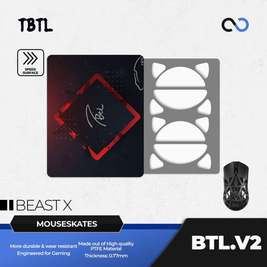 TBTL BTL V2 WLMouse Beast X Mouse Feet / Mouse Skate PTFE for Cloth Mouse pad (Speed)