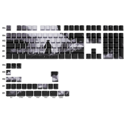 XVX Wutong Samurai White Keycaps Cherry Side Profile Dye sub Shine Through PBT Keycap 134-Keys