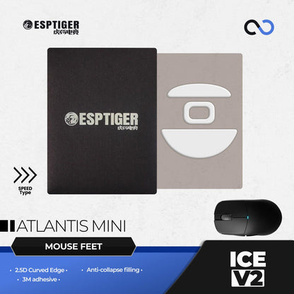 ESPTiger ICE V2 Lamzu Atlantis Mini Mouse Feet / Mouse Skate PTFE for Cloth Mouse pad (Speed)