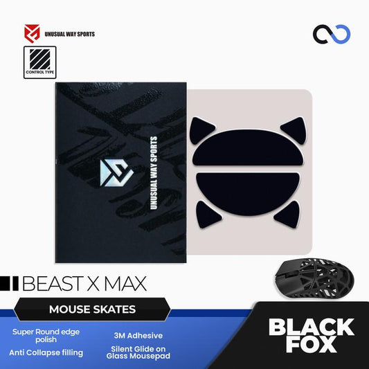 Unusual Way Sports Black Fox WLMouse Beast X Max Gaming Mouse Feet / Mouse Skate UHMW-PE (Control)