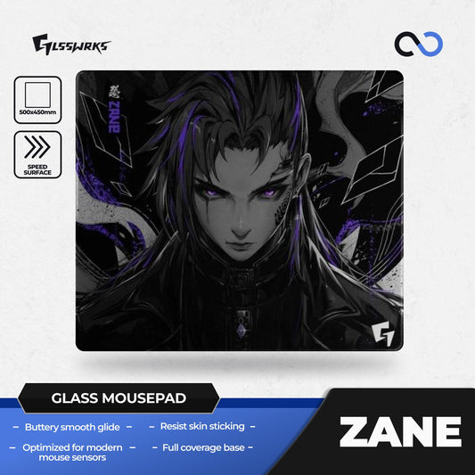 GLSSWRKS Zane Japanese Tempered Glass Gaming Mousepad Kaca (Speed)