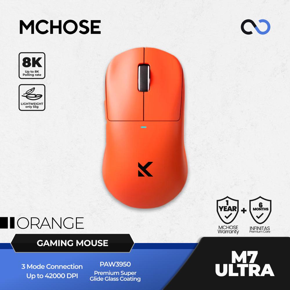 MCHOSE M7 Ultra 8K Wireless Ultra Light Weight PAW3950 Gaming Mouse U2 Shape