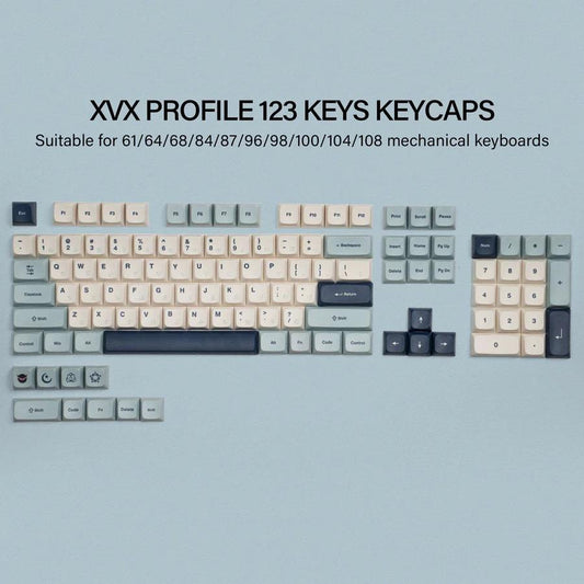 XVX Lavender Purple Keycaps Japanese Root XVX Profile Dye-sub PBT Keycap 123-Keys
