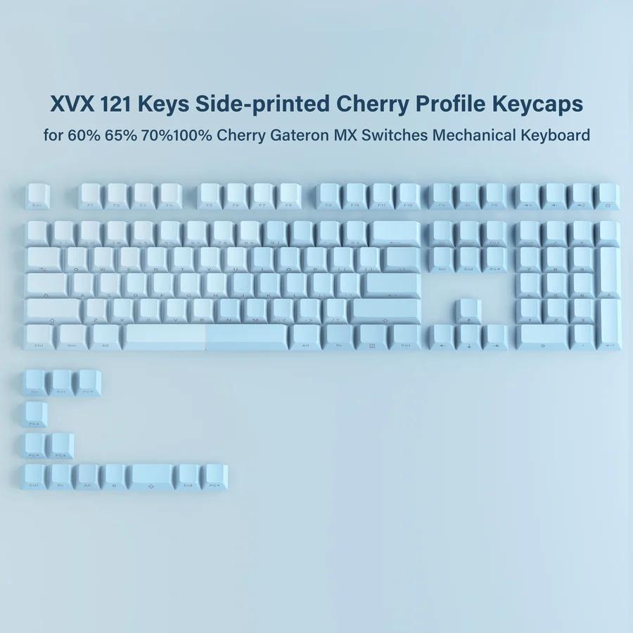 XVX Baby Blue Side Gradient Keycaps OEM Profile Double Shot Shine Through PBT Keycap 121-Keys