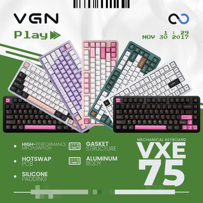 VGN VXE75 / VXE 75 Hotswap Gasket Wireless 75% Alu Mechanical Keyboard