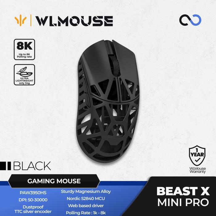 WLMouse Beast X Mini Pro 8k Super Light Magnesium Wireless ambidextrous Gaming Mouse