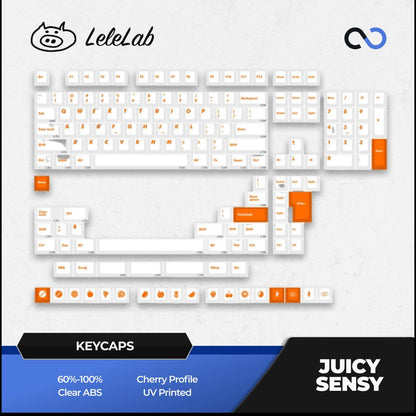 LeleLab X Sensy Juicy Transparent Keycaps Cherry Profile UV Printed ABS Keycap 159-Keys