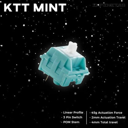 Content KTT Mint Pre-Lubed Mechanical keyboard switch (Linear)
