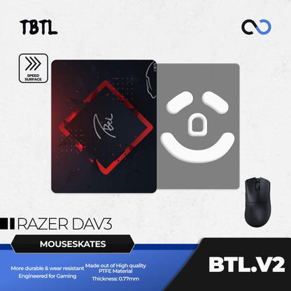 T.BTL BTL V2 Razer DeathAdder V3 Pro Mouse Feet / Mouse Skate PTFE for Cloth Mouse pad (Speed)