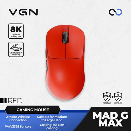 VGN MADLIONS MAD G MAX 8K Wireless Ultra Light Weight Gaming Mouse Fierce Gaming Gear