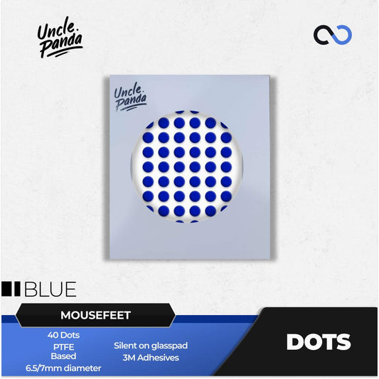 Uncle Panda Spirit Blue Dots Universal Mouse Feet / Mouse Skate PTFE (Speed)