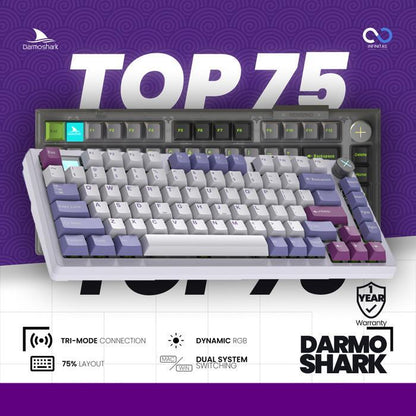 Darmoshark TOP-75 / TOP75 3 Mode Top Mount 75% Mechanical Keyboard