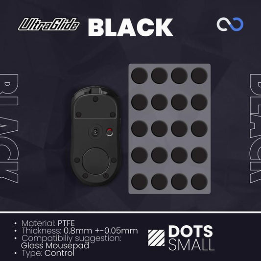Meow Gaming Gear UltraGlide Black Dots Universal Mouse Feet / Mouse Skate PTFE for Cloth Mouse pad (Control)
