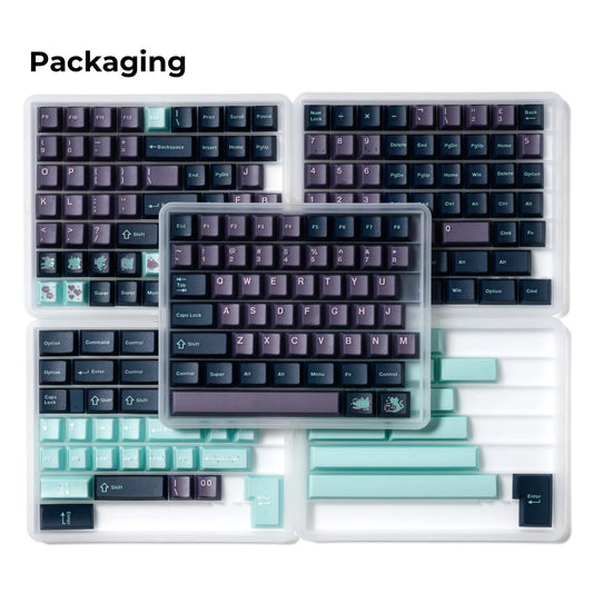 XVX Abyss Mirage / Quantum Steam Cat Keycaps Cherry Profile PBT+PC Double Shot Keycap 216-Keys