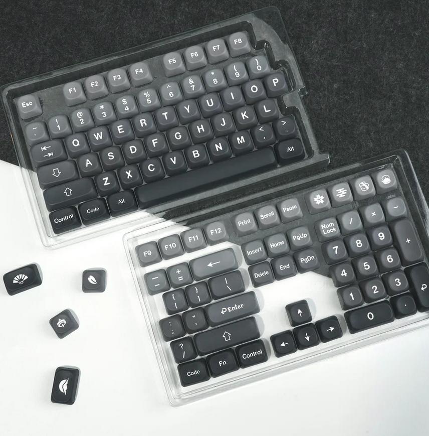 XVX Wagashi Gray Gradient Keycaps MOA Profile Dye sub PBT Keycap 132-Keys