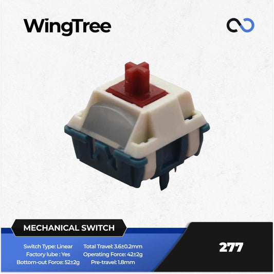 WingTree 277 Pre-Lubed Mechanical Keyboard PCB Mount Switch (Linear) by WJBY