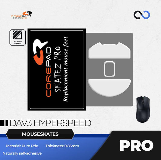 Corepad PRO Razer Deathadder V3 Hyperspeed PTFE Gaming Mouse Feet (Speed-Hybrid)