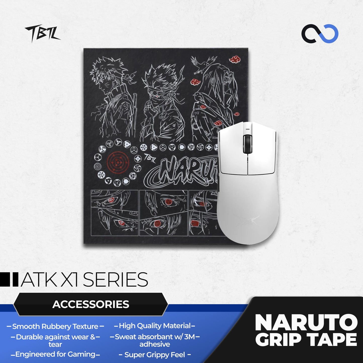 TBTL Naruto ATK X1 Series Ultra Thin Mouse Grip tape / Anti-Slip Tape 0.45mm