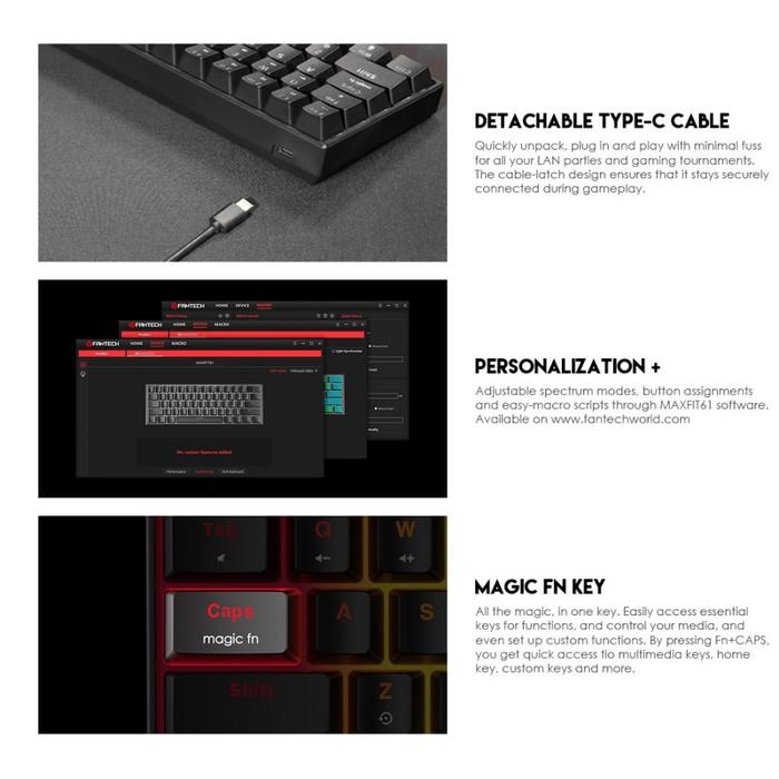 Fantech Maxfit61 MK857 60% Hotswap Mechanical Keyboard