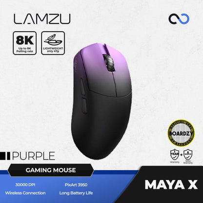 Lamzu Maya X 8k Wireless Ultra Light Ambidextrous Gaming Mouse